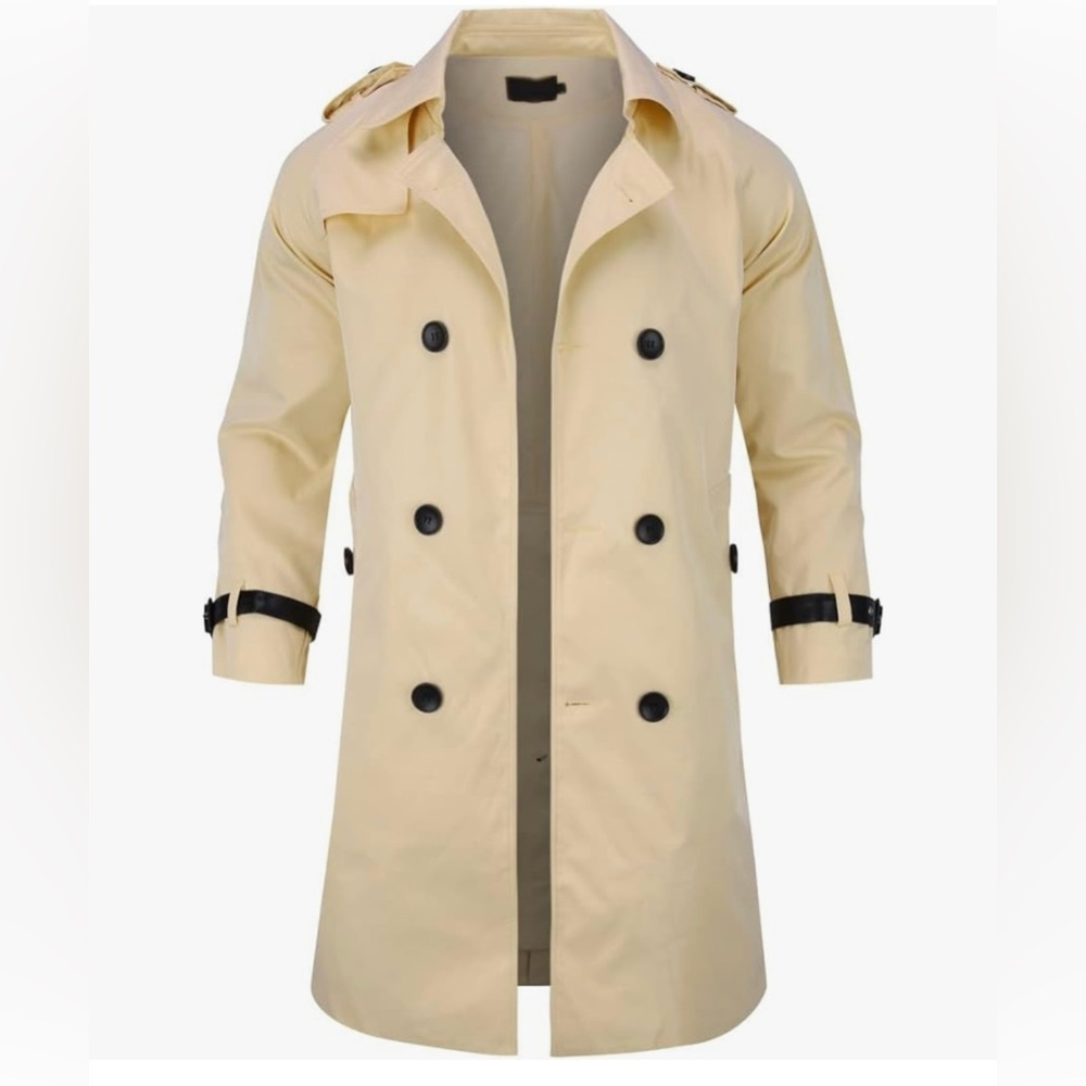 AOWOFS Men's Trench Coat Stylish Slim Fit size 3XL